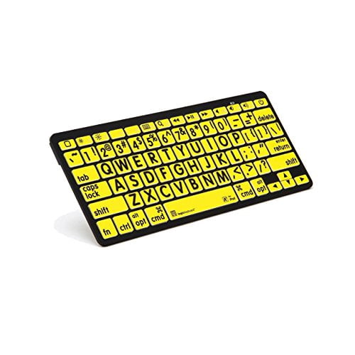 XL Print American English Bluetooth Mini Keyboard, Black on Yellow