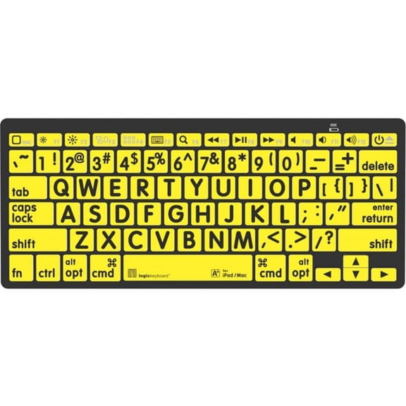 XL Print American English Bluetooth Mini Keyboard, Black on Yellow