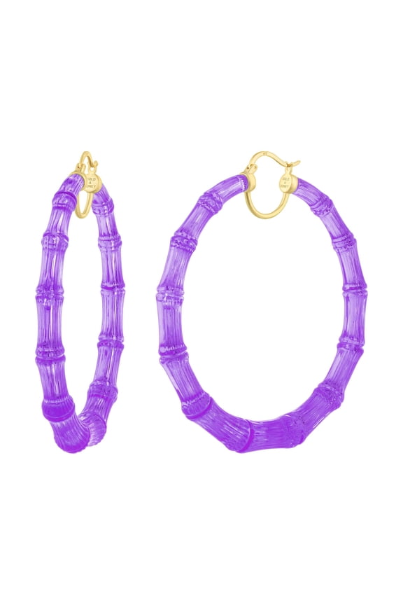 XL Purple Grape Lucite Bamboo Hoops