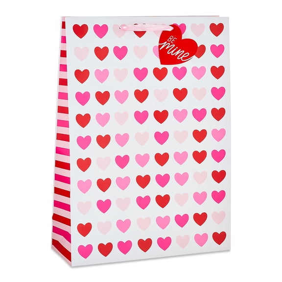 Extra Large Hearts Gift Bag, Red, Pink, and White, 15" x 5" x 20", Valentine's Day by Way To Celebrate