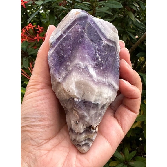 XL Raw Chevron Amethyst, 3-4" Natural Rough Chevron Amethyst, Chevron Amethyst Healing Rough Crystal (Chevron Amethyst, 0.5-1 lb)