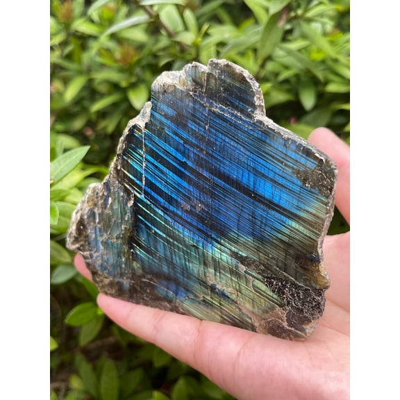 XL Raw Labradorite Slab, 3-4" Natural Rough Labradorite Slab, Labradorite Slab Rough, Labradorite Slab Healing Rough Crystal (Labradorite Slab, 0.5-1 lb)