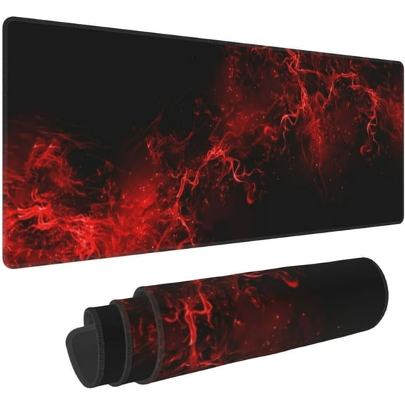 XL Red & Black Mouse Pad Large Gaming Desk Mat NonSlip 31.5x11.8 Inch Desk Pad Durable Computer Mouse Pad for Home Office Ideal for Gamers and Professionals