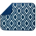 thumbnail image 1 of XL Reversible Microfiber Dish Drying Mat, Double Trellis, Navy, 18" x 24", 1 of 7