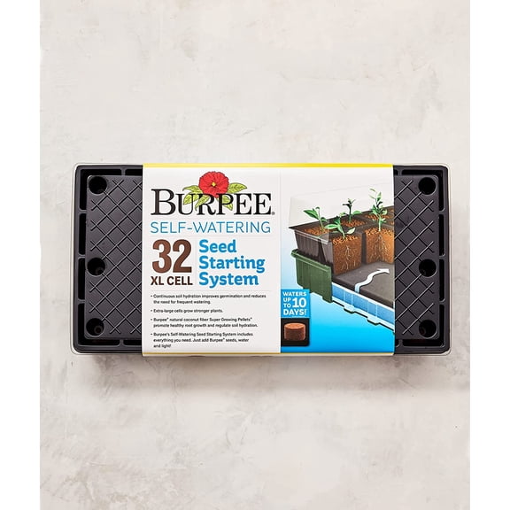 XL Self-Watering Growing System Indoor Seed Starting 10" W x 20" L x 5" H, 1 Kit (32 Cells)