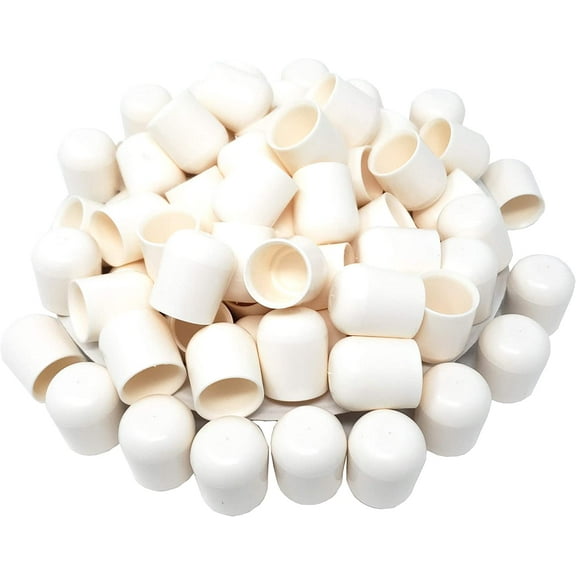 XL Series Folding Chair Leg Caps (100 Pack) - 7/8" Non-Marring Furniture Glides Help Protect Floors and Property - Will NOT FIT Plastic Folding Chairs with 3/4 inch Frame, (White) Furniture Grippers, Pads & Sliders