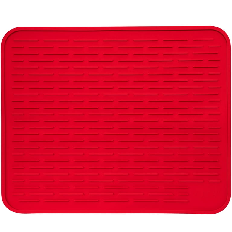 Red Dish Drying Mat For Kitchen Counter,Moroccan Lattice Absorbent Kitchen  Drying Mats For Dishes Reversible Microfiber Countertop Dish Drainer Mats