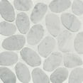 thumbnail image 1 of XL Slice Marble Mosaic Tile - Floor and Wall Carrara Tile - Honed Finish Tiles for Kitchen (12" X 12") 5 tiles per case, 1 of 5