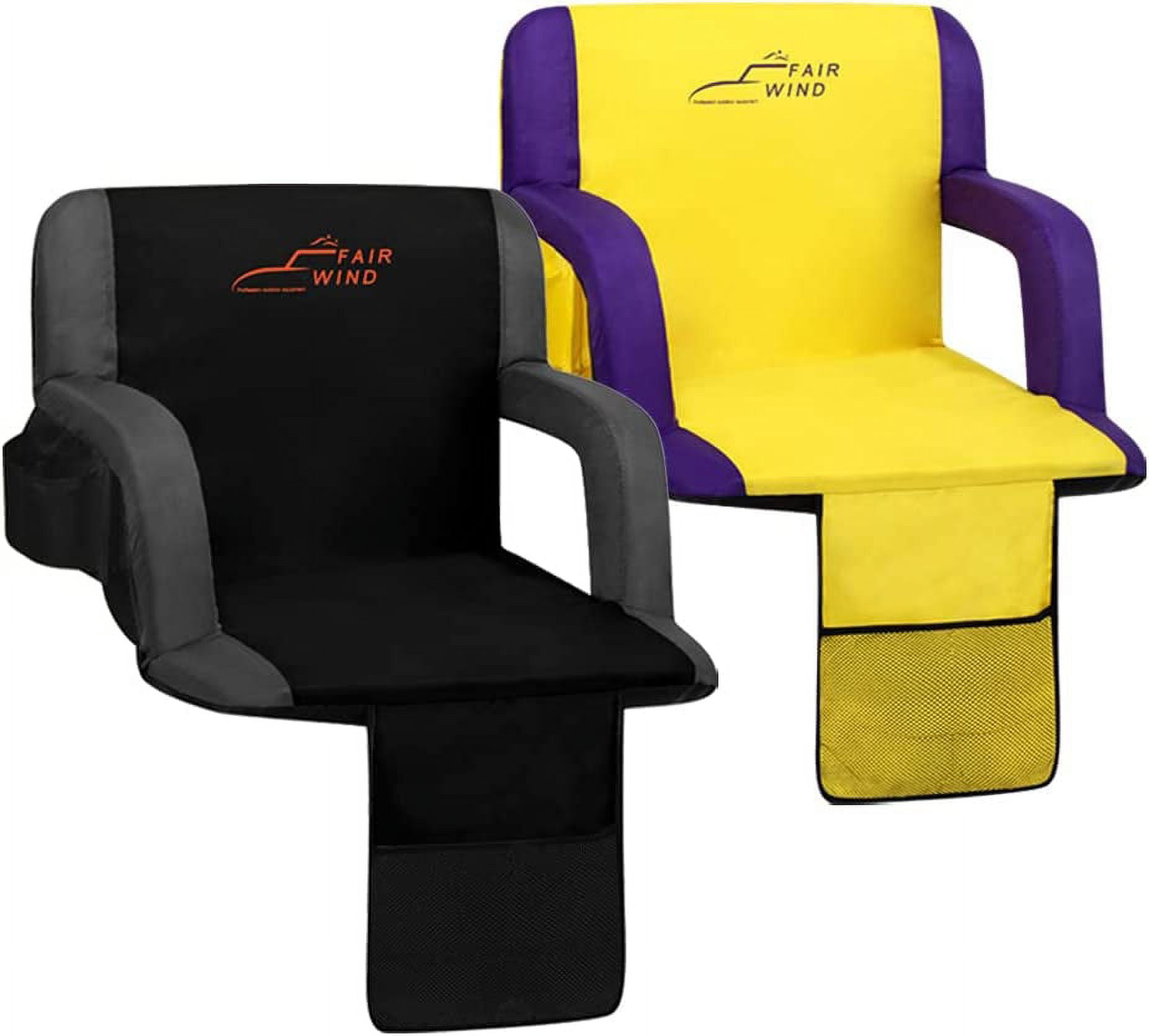 XL Stadium Seat with Adjustable Armrest, Reclining Bleachers Chair with