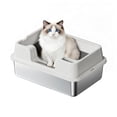 thumbnail image 1 of XL Stainless Steel Cat Litter Box – Leak-Proof & Non-Stick Metal Pan for Large & Multi-Cat Homes - 60 x 40 x 27cm, 1 of 8