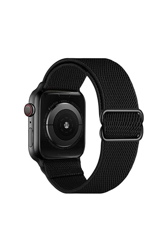 XL Stretch Solo Loop Band Compatible with Apple Watch Series 11/10/9/8/7/6/5/4 SE 3/2/1 42mm 41mm 40mm 38mm, Adjustable Elastic Nylon Braided Stretches Sport Strap for iWatch Women Men, Black
