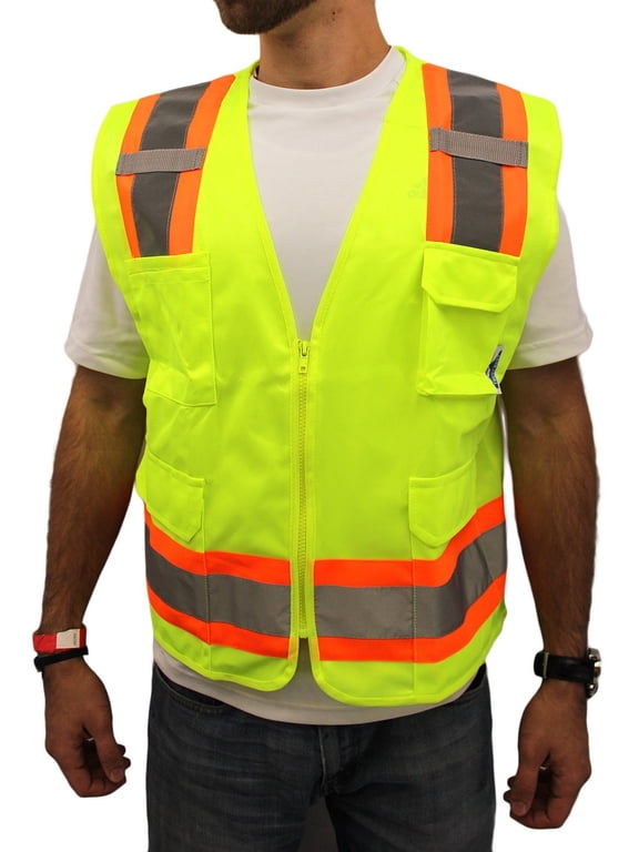 XL Surveyor Lime Two Tones Safety Vest, ANSI/ ISEA 107-2015