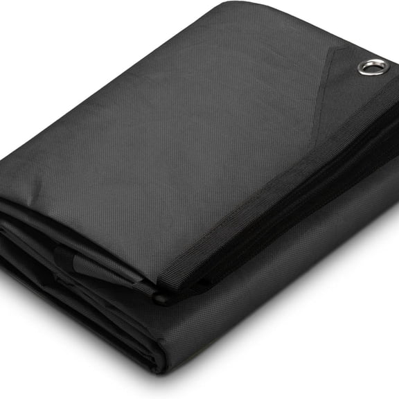 XL Survival Tarp - Insulated Reflective Thermal Camping Tarp - 8.5' x 12' (Black)