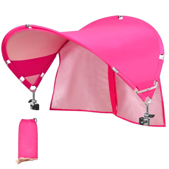 XL Universal Chair Canopy Umbrella, UPF 50+ Foldable Sun Shade Attachment with Adjustable Clamp, Fits Most Brands’ Beach, Camping, Lawn, Tanning, Zero Gravity, Lounge & Fishing Chairs