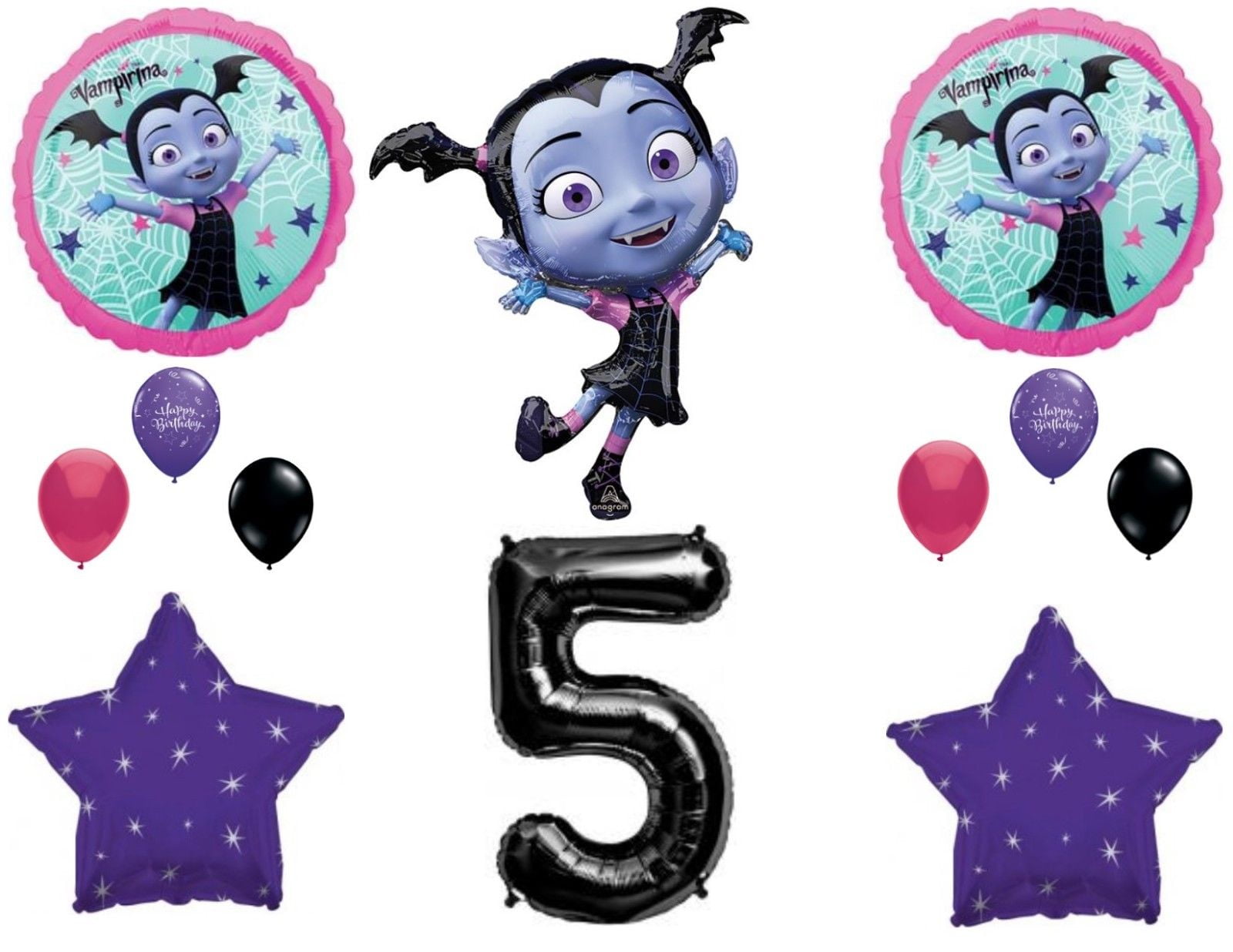 XL Vampirina Vampire Girl 5th Birthday Party Balloons Decoration Supplies Fifth