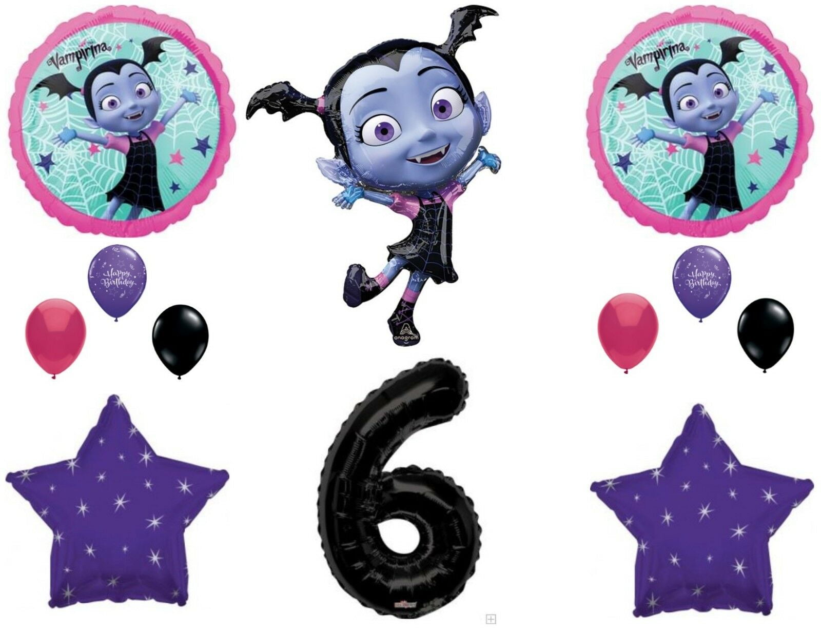 C & S PARTY SUPPLY XL Vampirina Vampire Girl 6th Birthday Party Balloons Decoration Supplies Sixth