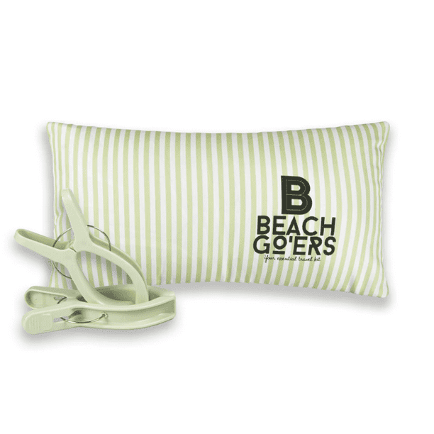 XL Waterproof Beach Chair Pillow and Towel Clips Set Pastel Green