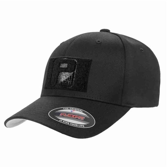 Pull Patch XL/XXL Curved Bill Premium Flexfit Baseball Hat | Black Tactical Cap | 2x3 in Loop Surface to for Morale Patches
