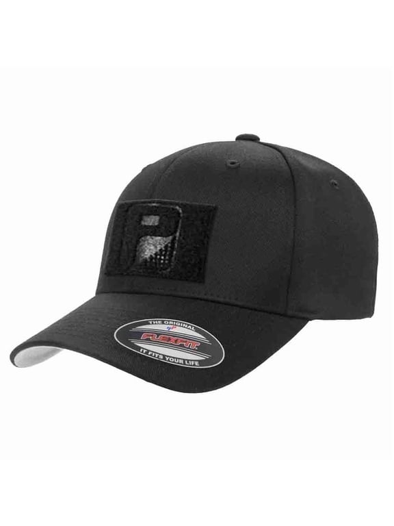 XL/XXL Curved Bill Premium Flexfit Baseball Hat | Black Tactical Cap | 2x3 in Loop Surface to for Morale Patches
