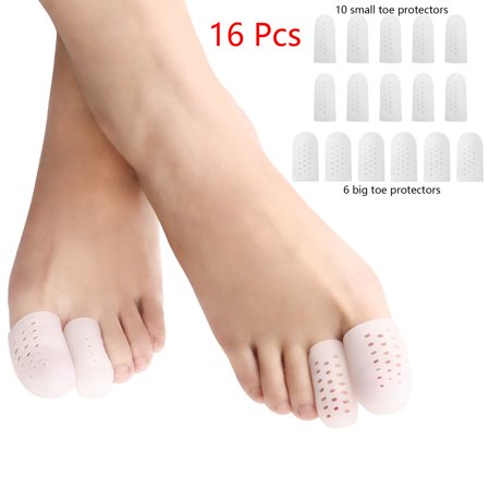 XLHAZ Toe Protector, Toe Sleeve, Toe Cover, 16 Pieces of Breathable Silicone Toe Caps, Unisex