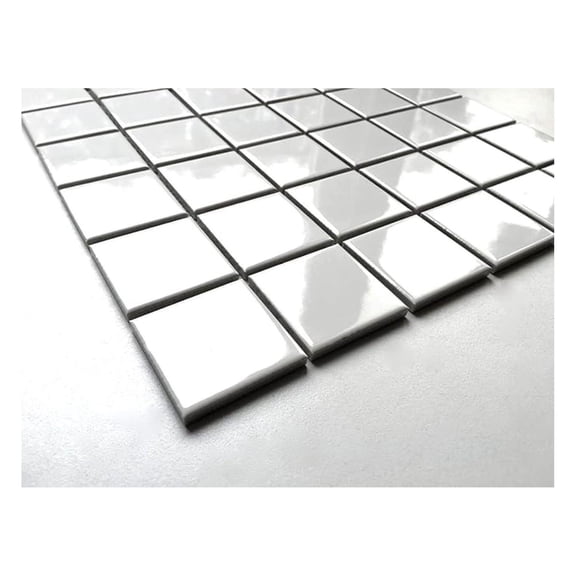 XLMD 2x2 Glossy Arctic White Ceramic Wall Tile 10 SQFT Sheets Pack