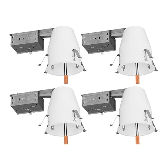 XLMD 4 Inch Recessed Lighting Housing Can, Remodel Air Tight Ceiling Cans, 120-277V, Hard Wired, TP24 Connector Included, Easy Install, IC Rated UL 4 Pack