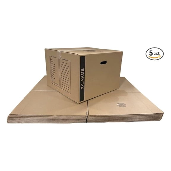 XLMD 5-Pack X-Large Cardboard Moving Boxes 23x23x16 32 ECT With Handles