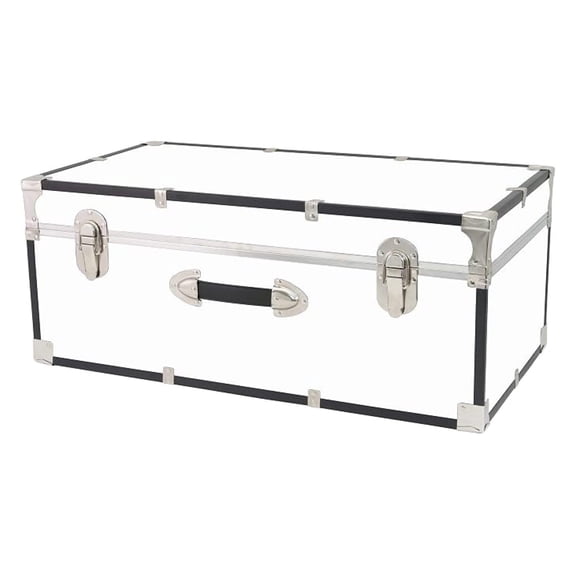 XLMD Basic 30" Trunk - White Storage Chest with Latches & Handle