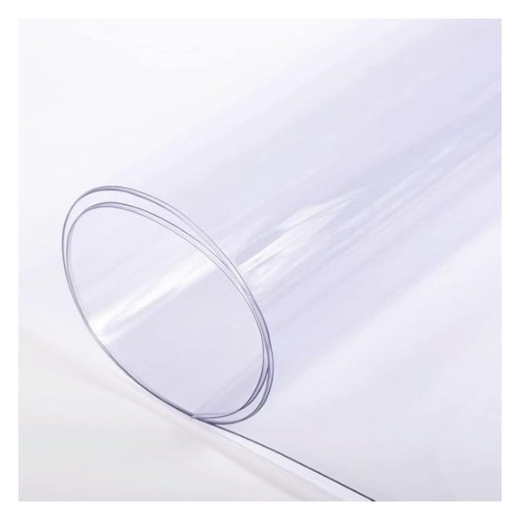 XLMD Clear Vinyl Sheeting Roll 15 Mil 4x7 ft for Storm Windows Covering Protection Tablecloth Protector