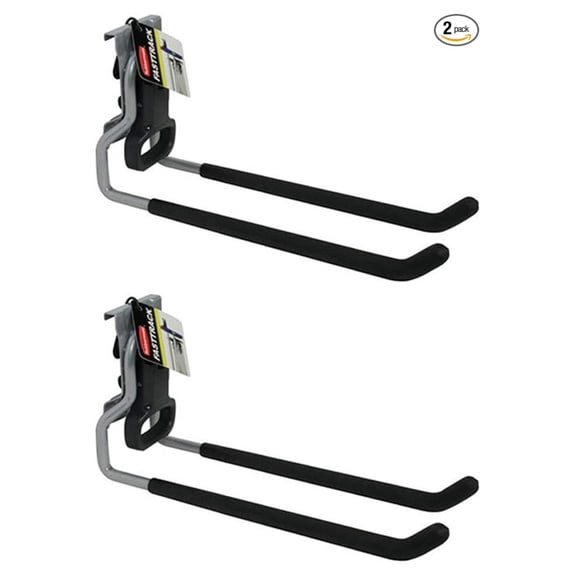 XLMD FastTrack Rail Garage Multi-Purpose Hook 50 lbs Capacity Satin Nickel Wall Mounted Storage System for Home Garage Organization Pack of 2