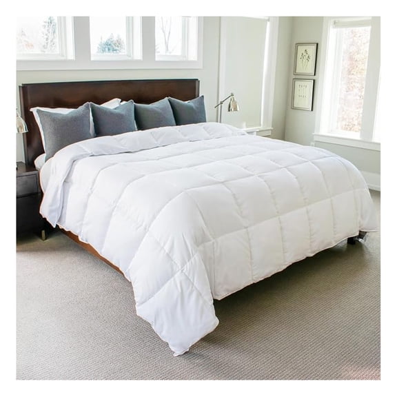 XLMD Oversized King Comforter 108x90 - Extra Large Synthetic Down Duvet Insert - Ultra Soft Microfiber, All-Season, Lightweight & Fluffy - Hotel-Quality, Machine Washable, White