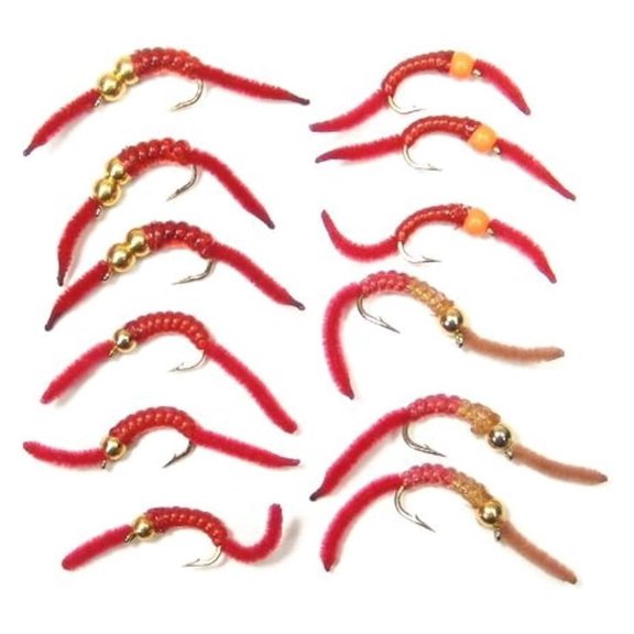 XLMD Trout Fly Assortment, 12 Wet Nymph Flies, Hook Size 10, 4 Patterns
