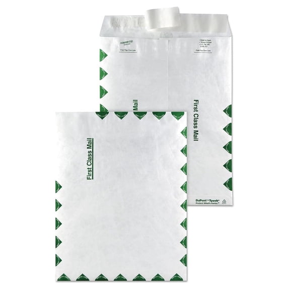 XLMD Tyvek Open-End Envelope 9x12 Inch 100 Pack First Class Mail