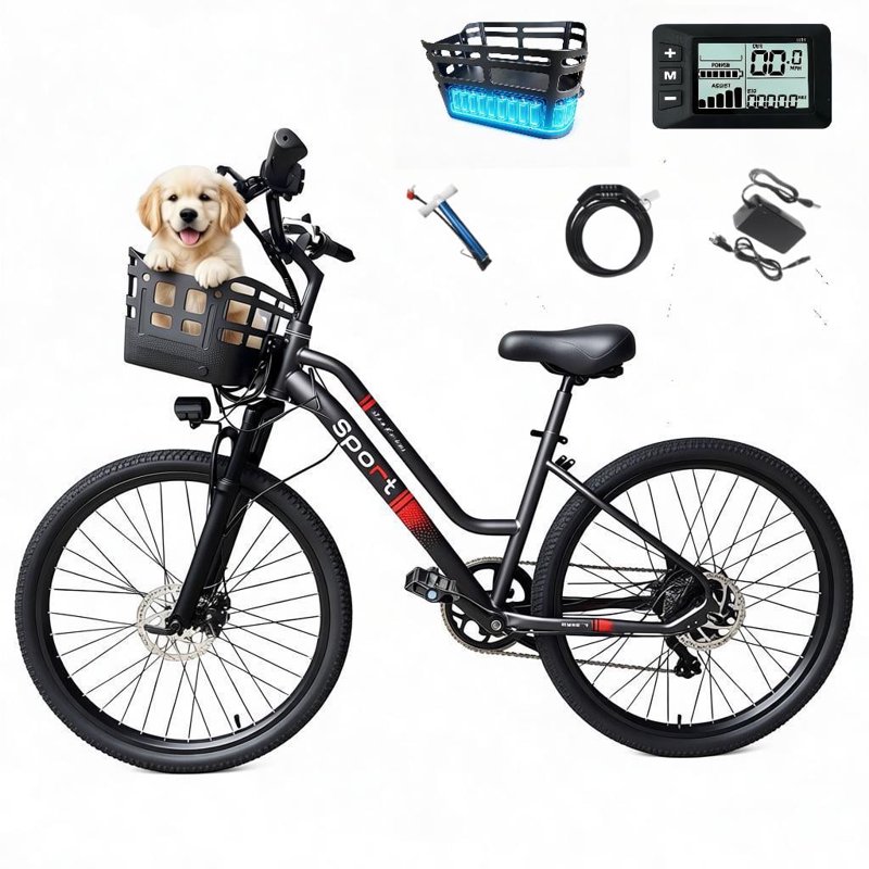 XLNEFNZ 26" Electric Bicycle for Adults, 750W Peak Motor 432Wh Battery 20MPH 35+Miles, UL2849 Certified Electric Mountain Bike