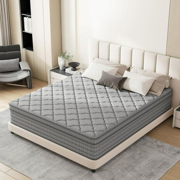 XLOLEHM 12 inch Queen Mattress,Hybrid Gel Memory Foam Mattress with Individually Wrapped Pocket Coils, Medium Firm Support, Pressure Relief, Strong Edge Support,Mattress in a Box