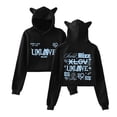 thumbnail image 1 of XLOV Merch UXLXVE Album Tracklist Print Cat Ear Hoodie – Women’s Long Sleeve Pullover Sweatshirt, Casual Streetwear Top for EVOL Fan support, 1 of 6