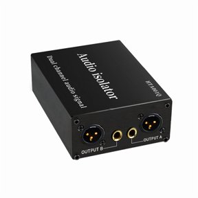 XLR 1/4 Inch Isolator Box, Passive Two Channel Ground Lift PAD Control, Mixer Playback Home Studio Routing