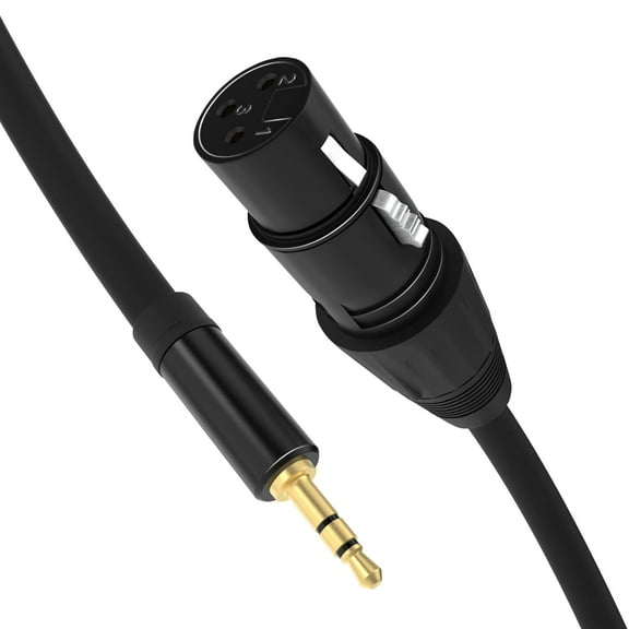 XLR to 3.5mm Balanced 3FT(0.9M) Cable XLR Female to 1/8" Gold Plated TRS Male Microphone Cord for Professional Recording Studios Sound Card Speakers Audio Console iPhone iPod Tablet Laptop and More