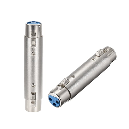 XLR 3-Pole Adapter,Microphone Cable Line Adapter,Gender Changer Coupler, 2