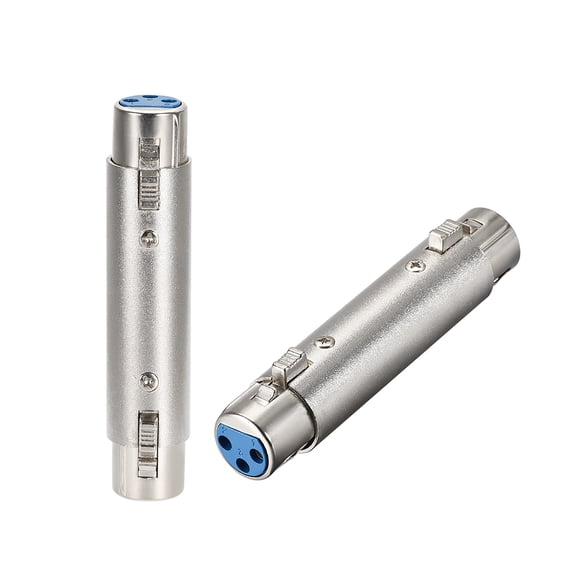 XLR 3-Pole Adapter,Microphone Cable Line Adapter,Gender Changer Coupler, 2