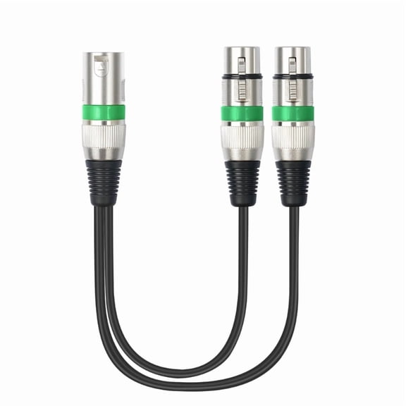 XLR 3Pin Male to Dual XLR Female Audio Cable Splitter Adapter Cord 1 Male to 2 Female Balanced Microphone Audio Cable