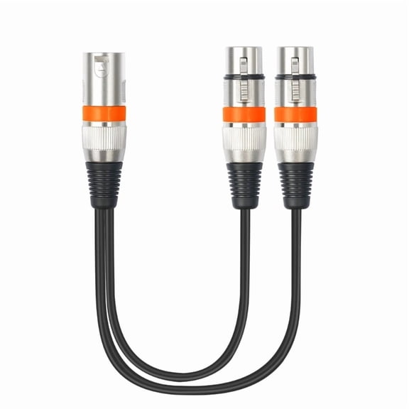 XLR 3Pin Male to Dual XLR Female Audio Cable Splitter Adapter Cord 1 Male to 2 Female Balanced Microphone Audio Cable