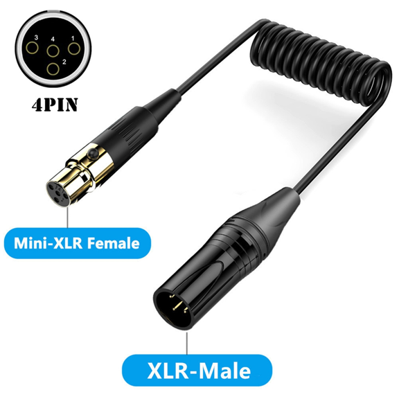 XLR 3Pin Male to Mini XLR 4Pin Female Amplifier Audio Mixer Mini Microphone Camera Audio Cable