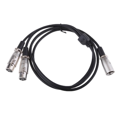 XLR 3pin Male To 2x Female Extension Mic Audio Adapter Cable
