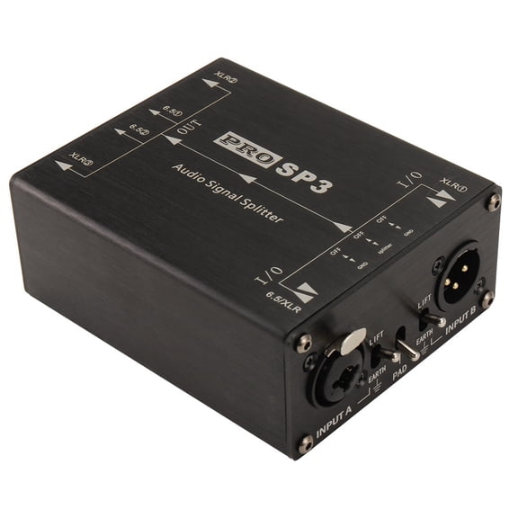 XLR Balanced Audio Splitter 1 in 3 Out Audio Single Splitter with Isolator 6.5+XLR Audio Switcher Audio Splitter
