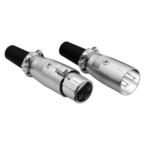 XLR Connector Male Female to 1/4 Audio Jack 3 Pin Secure Microphone Plug with Locking Ends - XLR,1pair