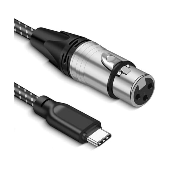 XLR Female to USB C Cable, 6.6FT USB Type C to XLR Microphone Cable for YJJSKEJIo Recording Compatible with Dynamic Microphone, iPhone 16/15/15 Plus/15 Pro Max, MacBook, Smartphone