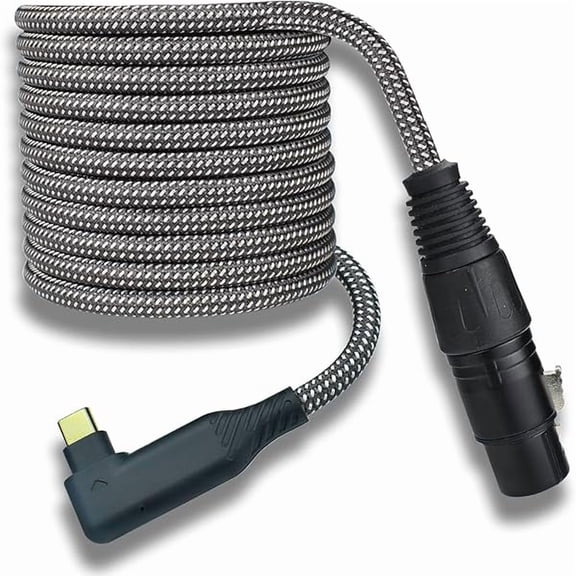 XLR Female to USB C Cable Adapter, 10feet Microphone to USBC Type-C Cord for Mac pad Android Phone Recording, Nylon Braid Heavy Duty, OFC Shield Noise Free