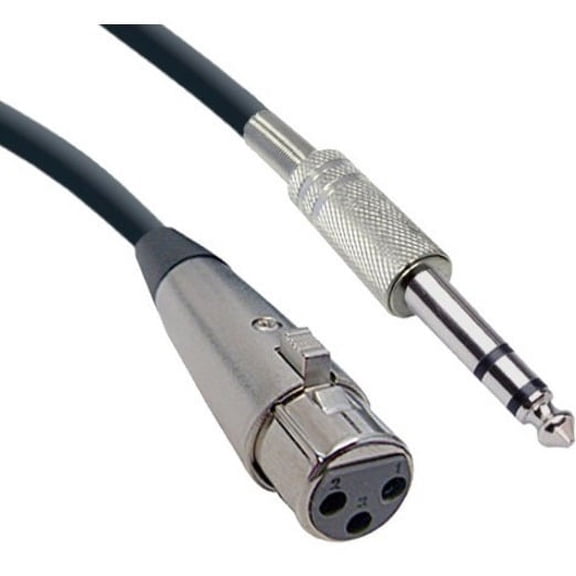 XLR Female to 1/4 Inch Stereo Male Audio Cable, 15 foot
