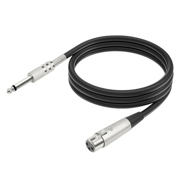 XLR Female to 1/4 Inch TS Cable 6FT, XLR 3 Pin Female to 6.35mm TS Male Unbalanced Interconnect Wire Mic Cord for Dynamic Microphone